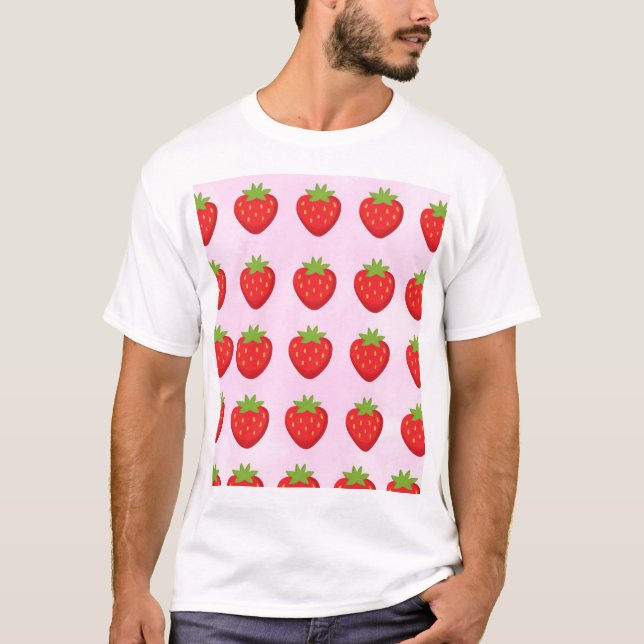 Jordgubbs trädgård t shirt (Framsida)
