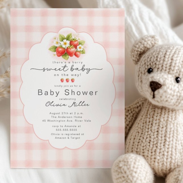 Jordgubbsbaby Baby Shower Inbjudningar (Skapare uppladdad)