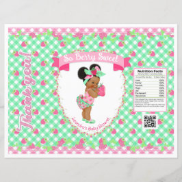 Jordgubbsbaby-tema Rosa & Mint-rutig chipspåse