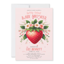 Jordgubbsbabyskor | Berry Sweet-inbjudan