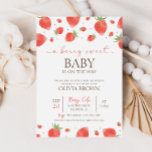 Jordgubbsbabyskor | Berry Sweet-inbjudan Inbjudningar<br><div class="desc">Vi firar en liten annons med vår vackra "jordgubbsskuva" | Berry Sweet-inbjudan." Denna förtjusande inbjudan är perfektens sätt att tillkännage de glädjande nyheterna om ett baby på vägen. Med sitt charmerande jordgubbstema och sin söta bärodnad ger det en underbar ton för en sommarinspirerad babydusch. De röda frukterna och jordgubbarna ger...</div>