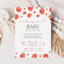 Jordgubbsbabyskor | Berry Sweet-inbjudan