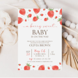 Jordgubbsbabyskor | Berry Sweet-inbjudan Inbjudningar