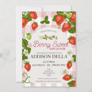 Jordgubbsbabyskor | Berry Sweet Inbjudningar