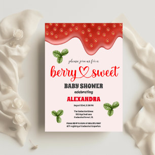Jordgubbsbabyskor   Berry Sweet Inbjudningar