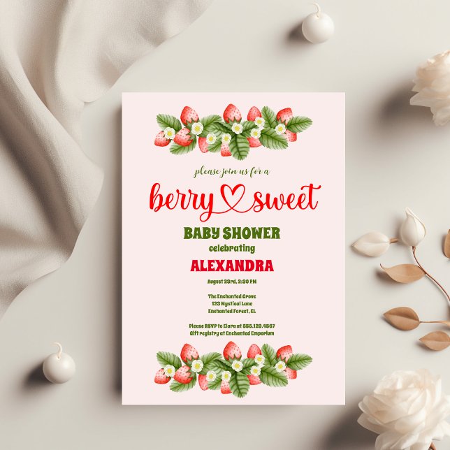 Jordgubbsbabyskor | Berry Sweet Inbjudningar (Skapare uppladdad)