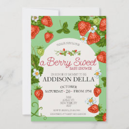 Jordgubbsbabyskor | Berry Sweet Inbjudningar