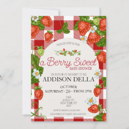 Jordgubbsbabyskor | Berry Sweet Inbjudningar