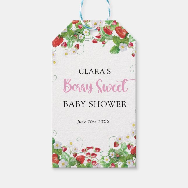 Jordgubbsbabyskor Berry Sweet Presentetikett (Framsidan)
