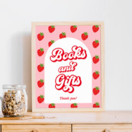 Jordgubbsbabyskor Bokar och Gift Poster