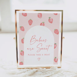 Jordgubbsbabyskor Spädbarn är sötade Poster