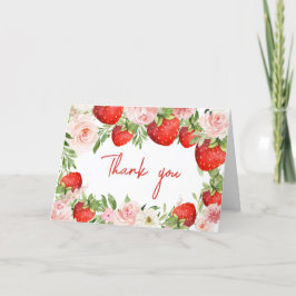 Jordgubbsbabyskor Tack Kort