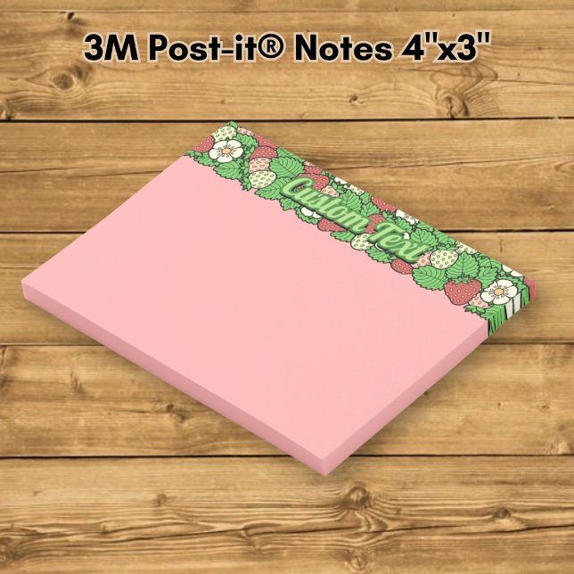 Jordgubbsbakgrundsmönster Post-it Block (Skapare uppladdad)