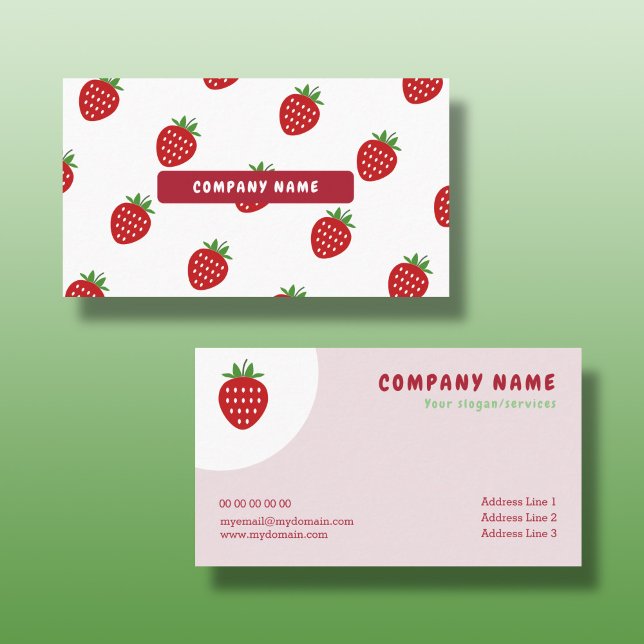 Jordgubbsbär, Affärskort Visitkort (Strawberry Business Card)