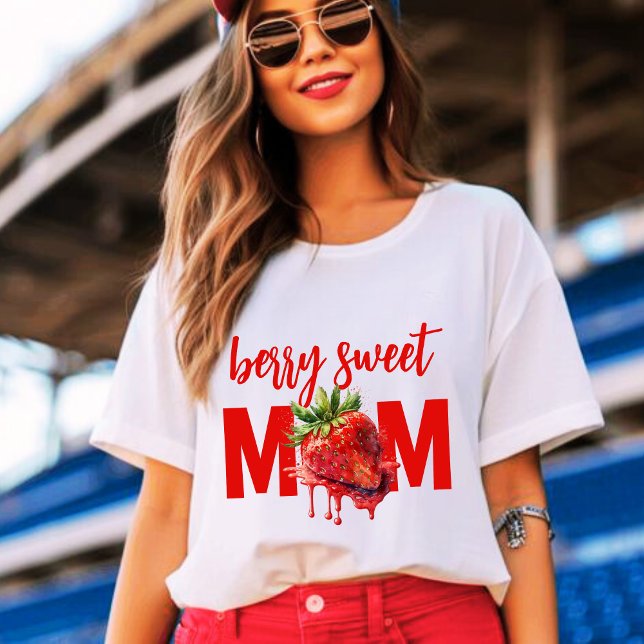 Jordgubbsbär Berry söt 1:a födelsedag mamma T Shirt (Skapare uppladdad)