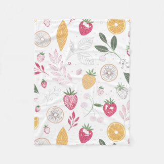 Jordgubbsbär Citrus Mysiga Baby Fleece Blanket