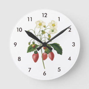 jordgubbsbär (Fragaria sp.) från Redouté Rund Klocka