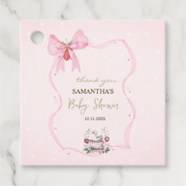 Jordgubbsbär,Gås,Bow Ram Dots Baby Shower Gåvor Etiketter