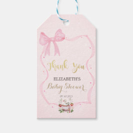 Jordgubbsbär,Gås,Bow Ram Dots Baby Shower Presentetikett