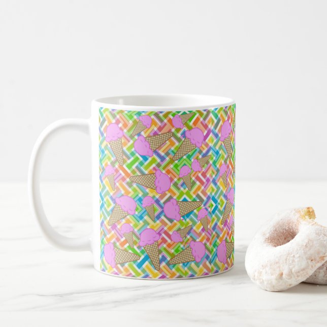 Jordgubbsbär Ice Cream Chevron Mugg (Med munk)