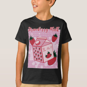 Jordgubbsbär Mjölk japanska Retro 90-talet Anime F T Shirt
