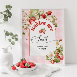Jordgubbsbär, sött baby Spädbarn är söta Poster