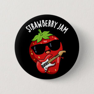 Jordgubbsbär Sylt Funny Fruit Pun Mörk BG Knapp