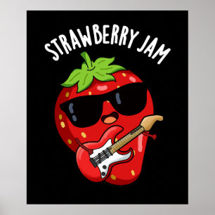 Jordgubbsbär Sylt Funny Fruit Pun Mörk BG Poster