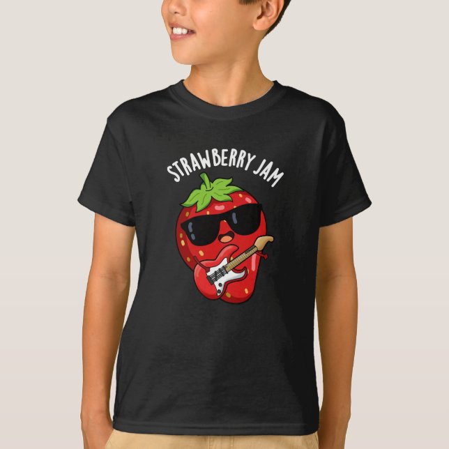 Jordgubbsbär Sylt Funny Fruit Pun Mörk BG T Shirt (Framsida)