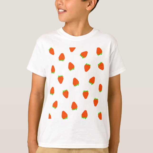 jordgubbsbären mönster t-shirt (Framsida)