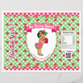 Jordgubbsbarntema Grön Rosa Gingham Chipspåse