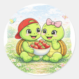 Jordgubbsbåten Runt Klistermärke