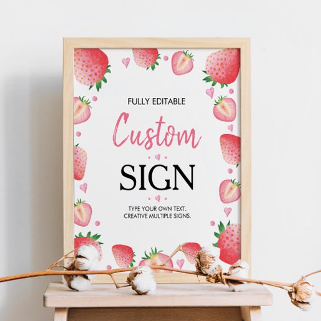 Jordgubbsbergen Anpassningsbar Bord Signera Berry  Poster (Skapare uppladdad)