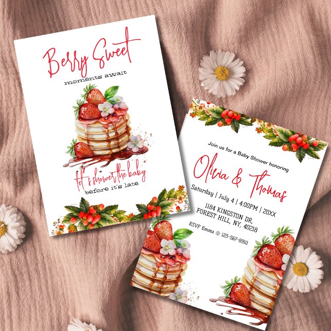 Jordgubbsberget Pancake-berusmunsoldusch Inbjudningar (Skapare uppladdad)
