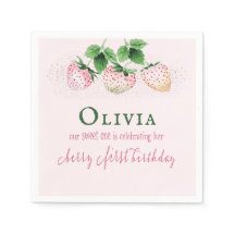 Jordgubbsberry Berry Rosa Första födelsedag