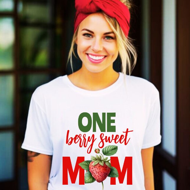 Jordgubbsberry Berry söt första födelsedag mamma T Shirt (Skapare uppladdad)