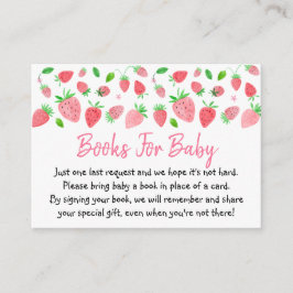 Jordgubbsberry Berry Sweet Baby Shower Bok Request Tilläggskort