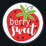 Jordgubbsberry Berry Sweet Birthday Flicka Kids' Runt Klistermärke<br><div class="desc">Söt som juicy,  plumpjordgubbsbär! Stil med brant röd,  grönt och svart contemporary för en fruktig och roligt födelsedagsfest. ・ Samordna det! Bläddra i den svenska jordgubbsdagsinsamlingen för matchande produkter,  inklusive inbjudningar,  papper omslutning,  party-dekor med mera!</div>