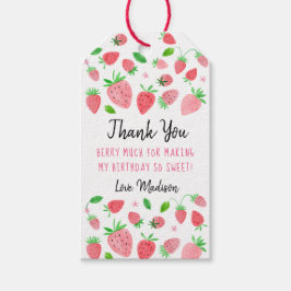 Jordgubbsberry Berry Sweet Birthday Tack Presentetikett
