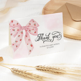 Jordgubbsberry Berry Sweet Cute Rosa Bow Tack Kort