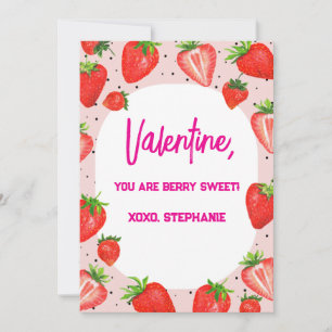 Jordgubbsberry Berry Sweet Kids Valentines day Inbjudningar