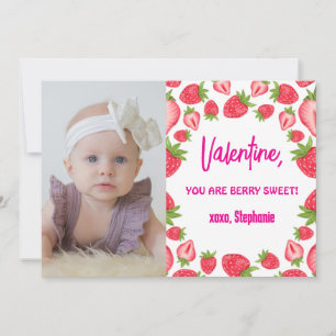 Jordgubbsberry Berry Sweet Kids Valentines day Pho Inbjudningar