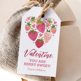 Jordgubbsberry Berry Sweet Kids Valentines day Presentetikett