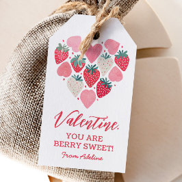 Jordgubbsberry Berry Sweet Kids Valentines day Presentetikett