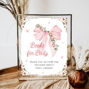 Jordgubbsberry Berry Sweet Rosa Bow Bokar för Baby Poster