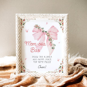 Jordgubbsberry Berry Sweet Rosa Bow Mamma-osa Pub Poster