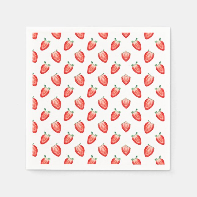 Jordgubbsberry: Bjud i första födelsedag Pappersservett (Framsidan)