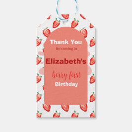 Jordgubbsberry: Bjud i första födelsedag Presentetikett