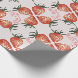 Jordgubbsberry, första födelsedag Namn Presentpapper