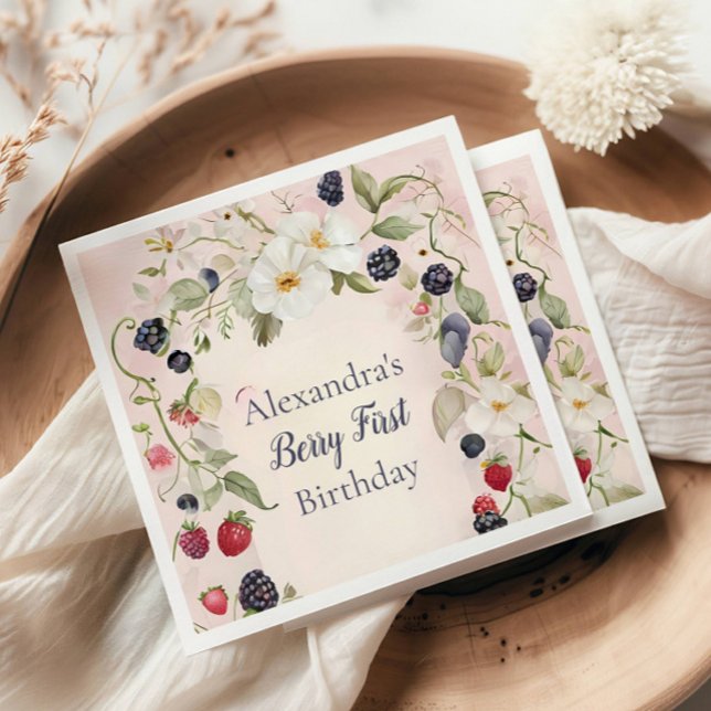 Jordgubbsberry - första födelsedag Party Pappersservett (Skapare uppladdad)